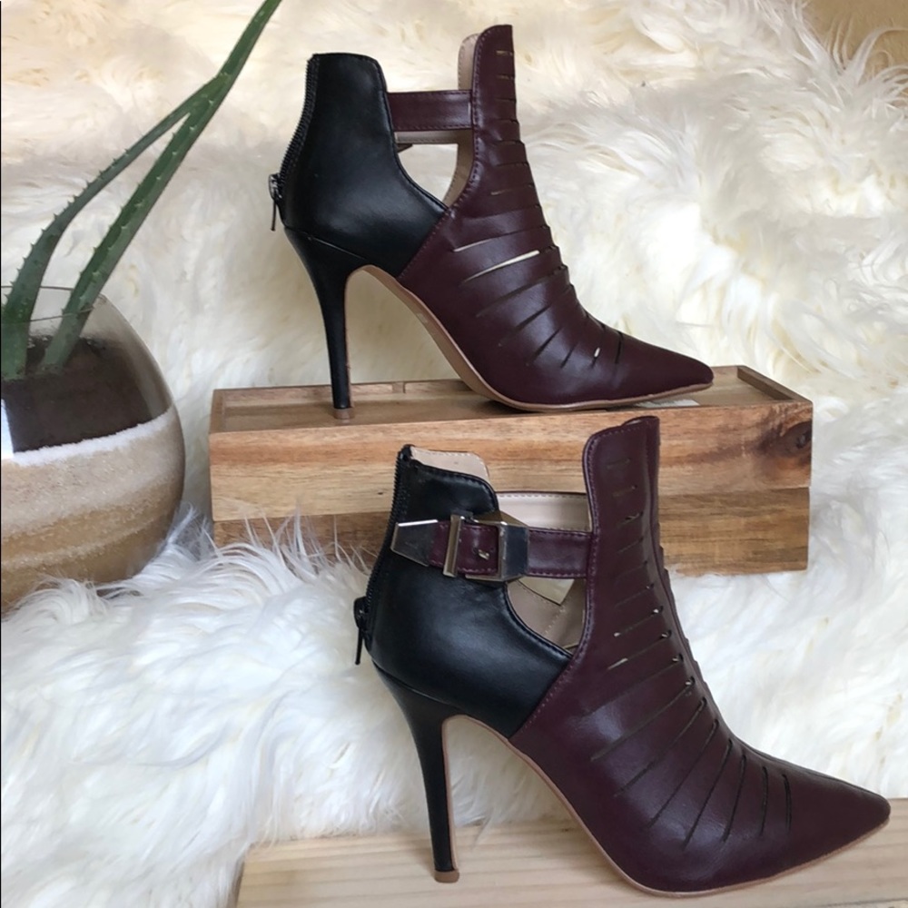 Anne Michelle Heels - Black Maroon